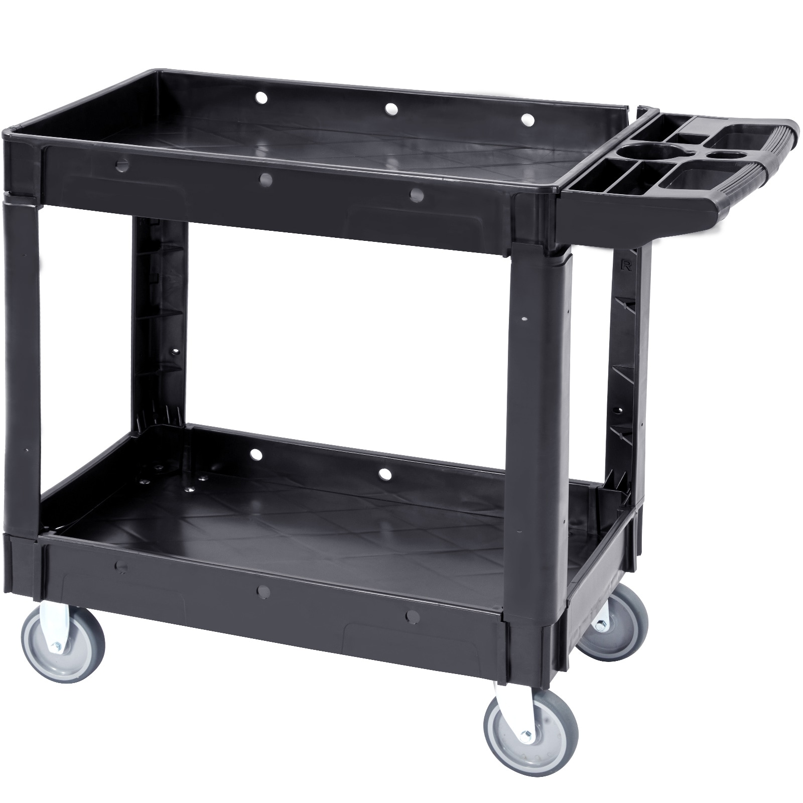 Heavy Duty Rolling Utility Cart With 2 Shelves For Workshop_voghion.com